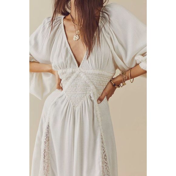 New Free People Southwest Lace Maxi Dress Size M - Picture 3 of 7